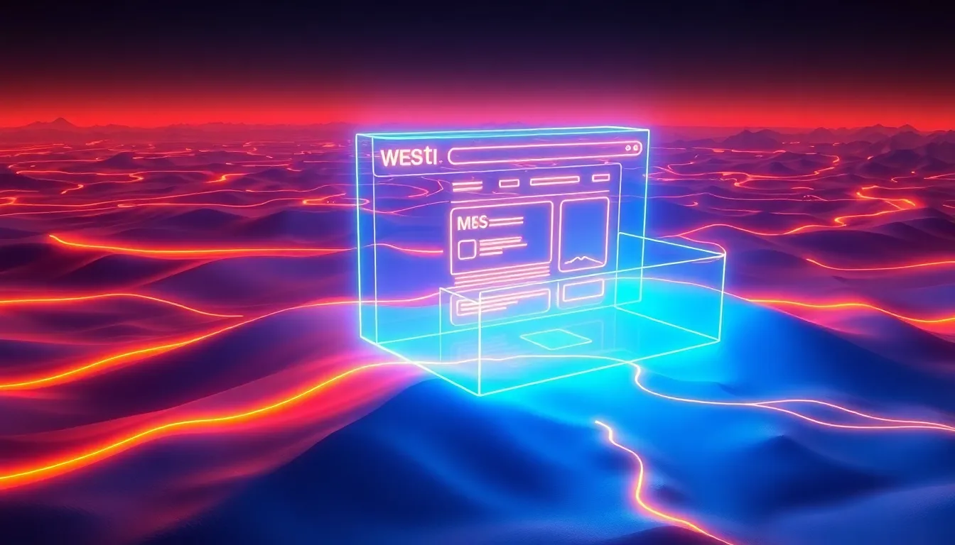 Abstract 3D visualization of digital architecture in the Antelope Valley