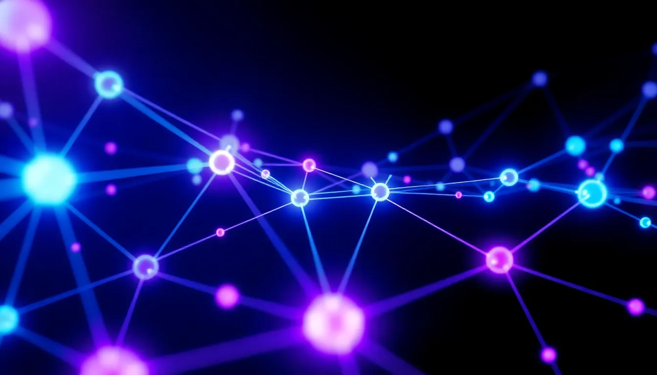 Abstract 3D visualization of digital connectivity and internal link networks