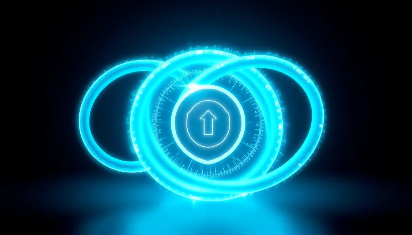 Abstract 3D visualization of infinite technological support and data protection