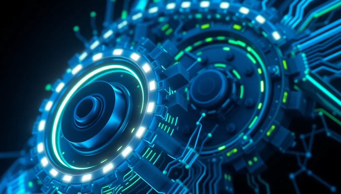 Abstract 3D visualization of deep algorithmic architecture and schema structuring