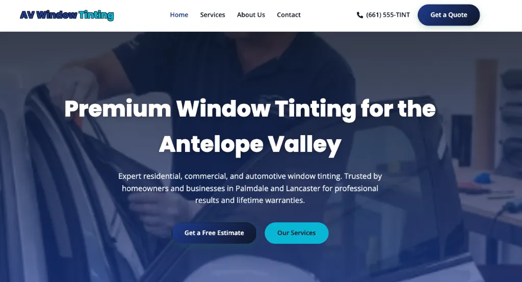AV Window Tinting Hero Section